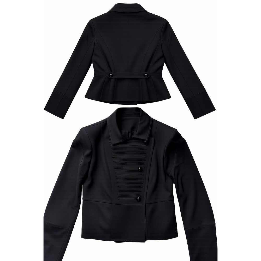 Vivienne Tam Black Structured Jacket SZ 6 Designer Tailored Blazer Dark Academia